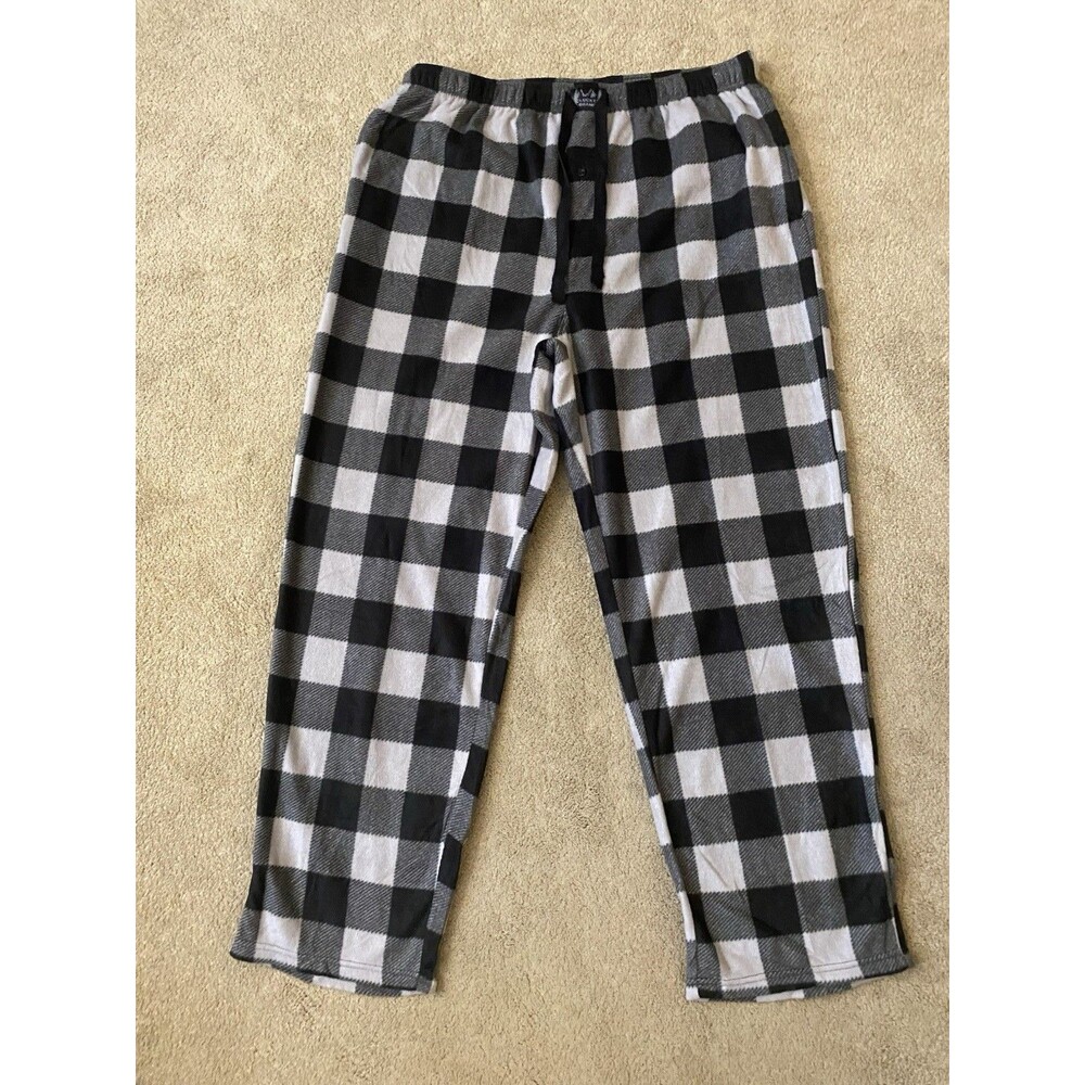 Lucky Brand Men's Black Grey Cloud Soft Fleece Pajama Lounge Pants Men’s Size XL